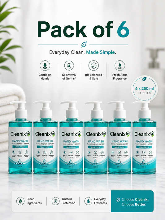 Pack of 6 Cleanix Aqua Handwash | Clean | Refresh