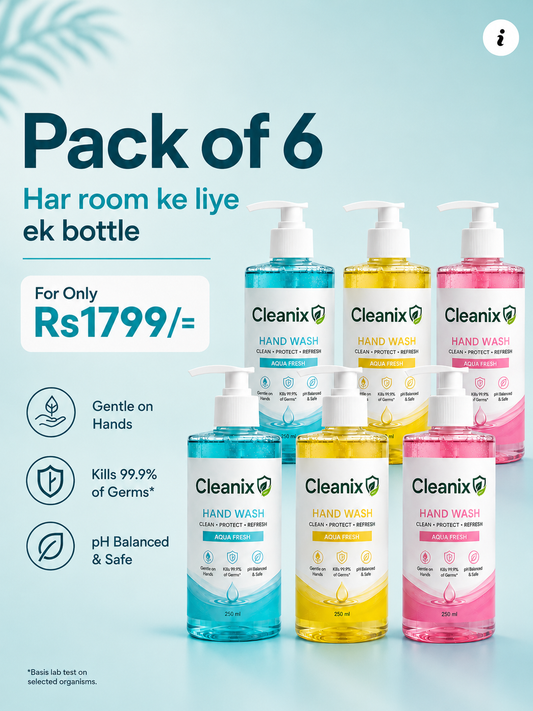 Pack of 6 Cleanix Aqua Handwash | Clean | Refresh
