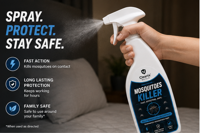 Cleanix Shield™ Mosquitoes Killer Spray | Fast Acting & Long Lasting Protection