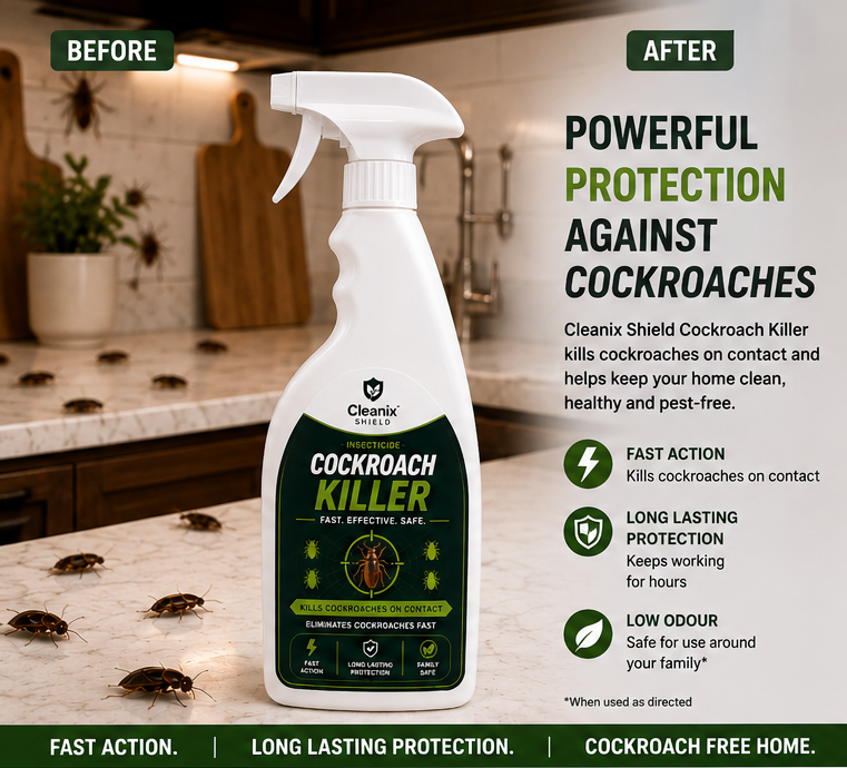 Cleanix Shield™ Ultra Cockroach Killer Spray | Fast Acting | Kills Cockroaches & Eggs